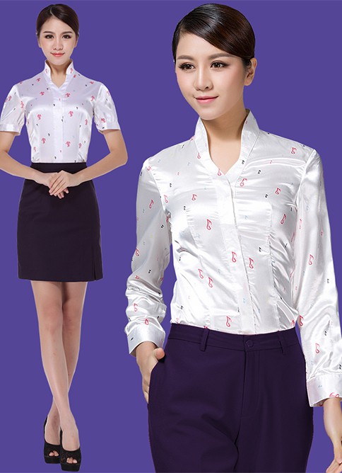 深航空姐制服女衬衫2016春秋新款立领长短袖